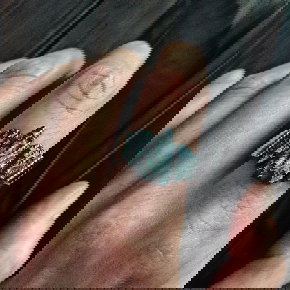 Viking Volcanic Rock Ring Mens - Stainless Steel Silver - Unisex - That Rock Aesthetic