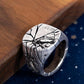 Cracked Volcanic Rock Ring Mens - Stainless Steel Silver - Unisex - That Rock Aesthetic