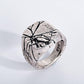 Volcanic Cracked Rugged Mens Ring - Stainless Steel Silver - Unisex