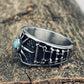 Turquoise Sun Mens Ring - Silver - Unisex