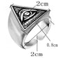 All-Seeing Eye of God Mens Ring - Illuminati / Eye of Providence - Triangle Pyramid - Silver & Gold - Unisex