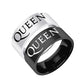 Queen Freddie Mercury Band Mens Ring - Stainless Steel Silver & Black - Unisex