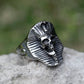 Ancient Egyptian Pharoah Skull Snake Mens Ring - Stainless Steel Silver - Unisex