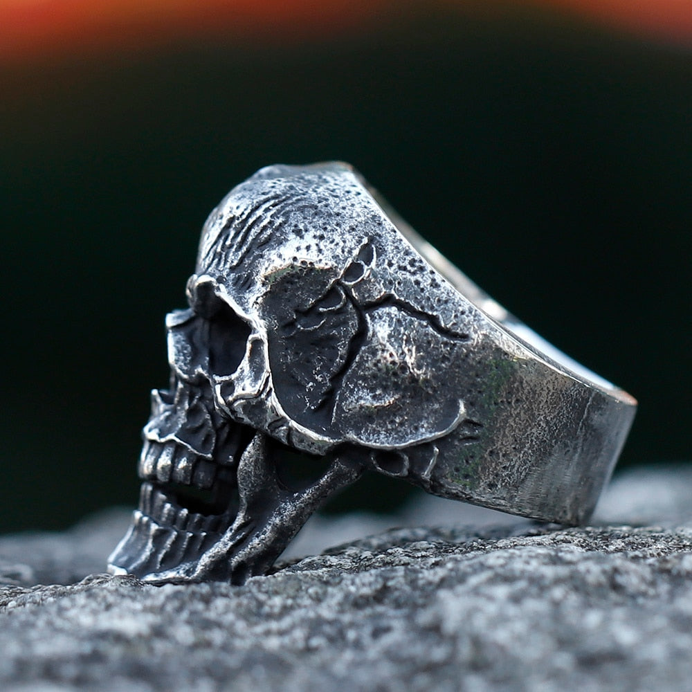 Amazon.com: Gothic 925 Sterling Silver Skull Ring For Men, Red Garnet Bead  Eyes Skull Ring, Punk Skull Ring, Vintage Biker Ring, Silver Adjustable Ring  Skull For Men : Handmade Products