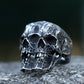 Double-Headed Gothic Skull Mens Ring - Titanium Steel Silver - Unisex
