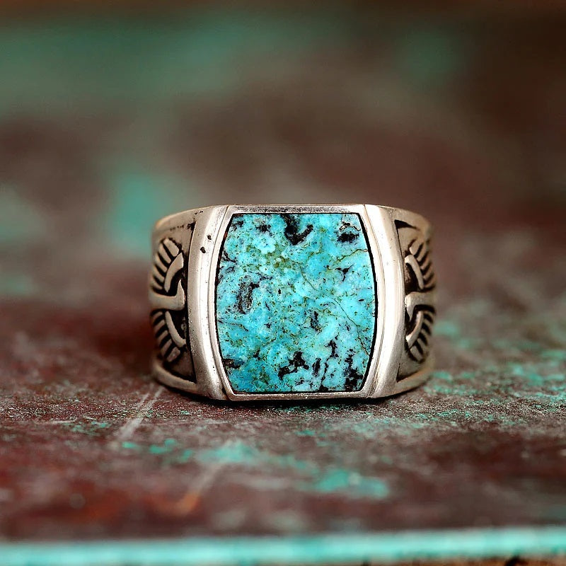 Turquoise Silver Men's Ring